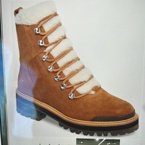 Marc Fisher Izzie Genuine shearling Lace-Up boot